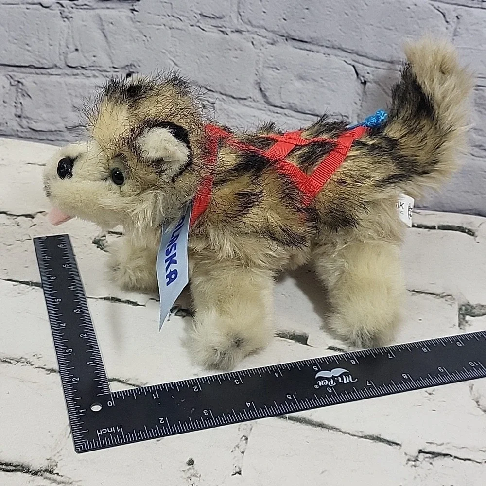 Kipmik Husky Plush‎ Sled Dog Harness Alaska Realistic Fur Blue Eyes 11
